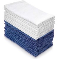 100% Cotton Hand Towels Textured, Blue and White, 16" x 27" (10-pk.)