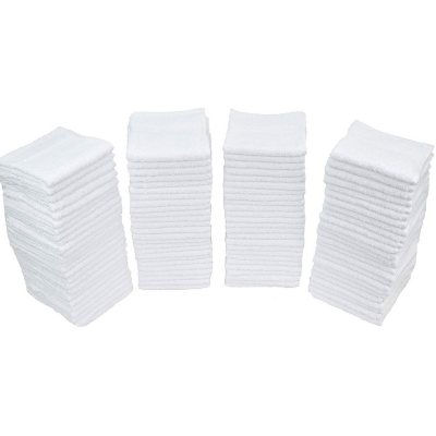 The Clean Store Terry Towel Cleaning Cloths Standard, White (100-Pack)