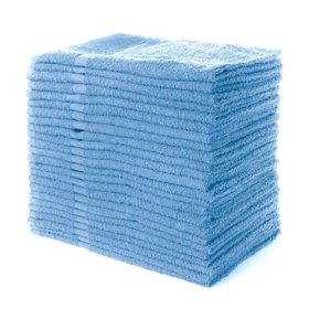 The Clean Store 100% Cotton Blue Popcorn Bath Towels - (4 Pack)