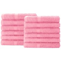 Hometex 100% Cotton Lightweight Hand Towels 12-pk. 16" x 27" (Rose)
