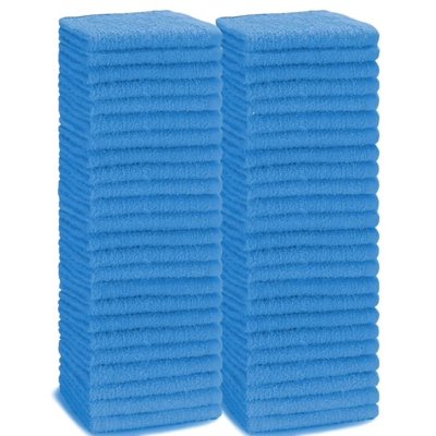 Hometex Lightweight Terry Cleaning Wash Cloths (48pk, Blue), Size 12' x 12'