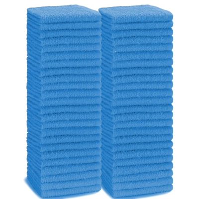 Terry Cloth Wash Rags - 12 x 12 - Blue - Cleaning Rags