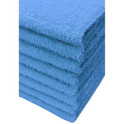 Lavex Standard 12 x 12 Cotton/Poly Wash Cloth with Overlock Stitch 1 lb.  - 12/Pack