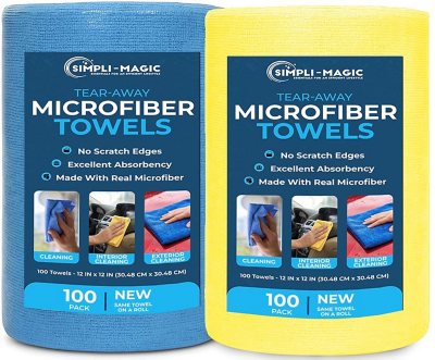 Simpli-Magic Microfiber Towels B/Y 200:- Blue / Yellow, 200 Count
