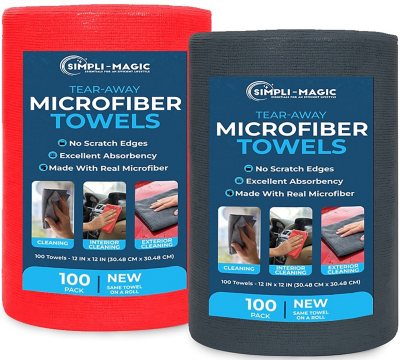 Simpli-Magic Microfiber Towels R/G 1200:- Red / Gray, 1200 Count