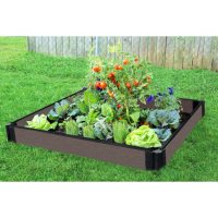 Tool-Free Weathered Wood Raised Garden Bed - 4' x 4' x 5.5”	