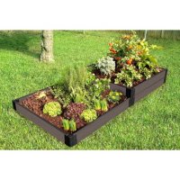 Weathered Wood Raised Garden Bed Terraced - 4' x 8' x 11”		