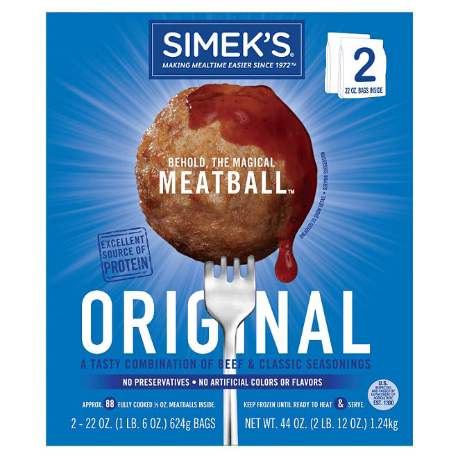 Simek's Original Beef Meatballs (22 oz. bag, 2 ct.)