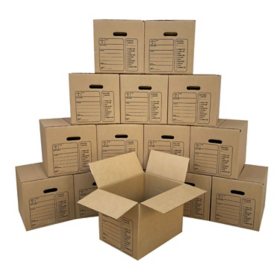 15 Premium Small Boxes with Handles 16 3/8" x 12 5/8" x 12 5/8"