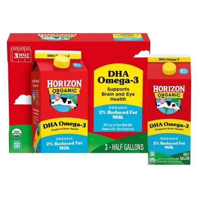 Horizon Organic 2 Reduced Fat Milk with DHA Omega 3 3 ct