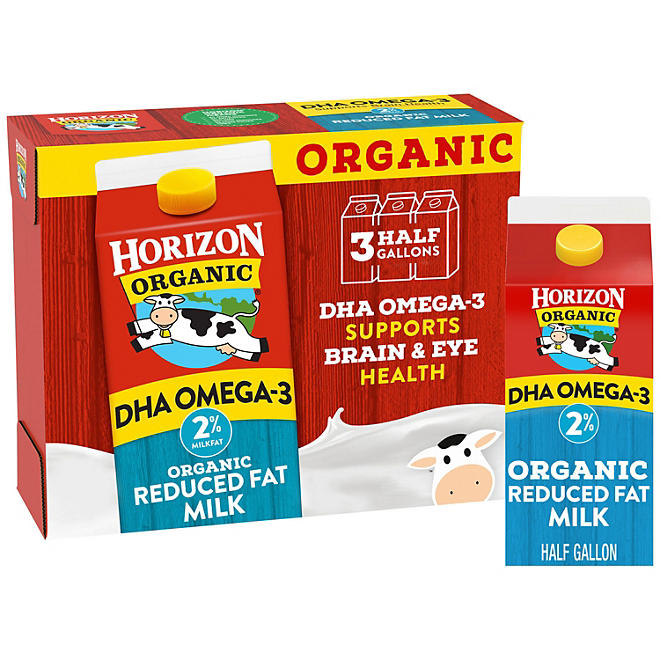 Horizon Organic 2% Reduced Fat Milk (3 cartons)