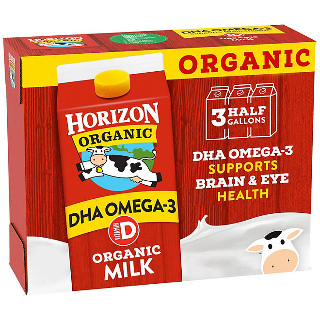 Horizon Organic Whole Milk with DHA 64 fl. oz., 3 pk.