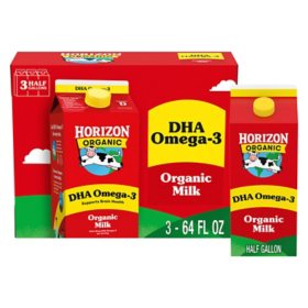 Horizon Organic Whole Milk with DHA 64 fl. oz., 3 pk.