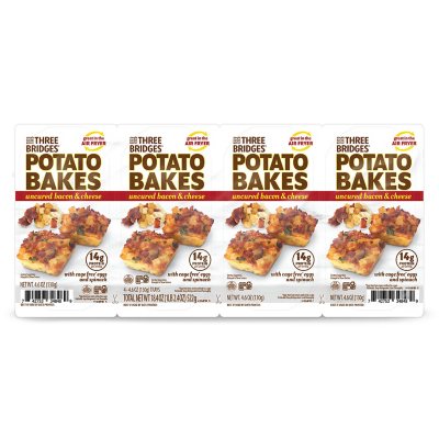 Three Bridges Uncured Bacon Potato Bakes, 4.6 oz., 4 pk.