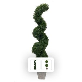 Faux 55" Topiary in Distressed Stone Planter