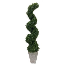 Faux 55" Topiary in Distressed Stone Planter