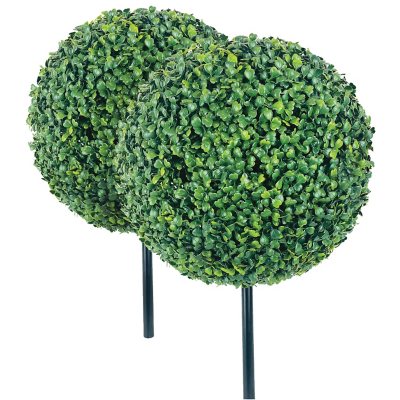 Faux 15" Round Boxwood Balls, 2pk