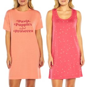 Wildfox Ladies Sleep Tank Dress and Sleep Shirt Set