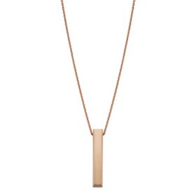 14K Gold Polished Vertical Bar Pendant Necklace		