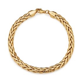 Flat Weave Chain Bracelet in 14K Gold