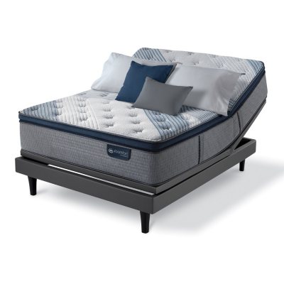 Serta iComfort Blue Fusion 5000 Cushion Firm Pillowtop Hybrid California King Mattress and Motion Perfect IV Adjustable Base Set