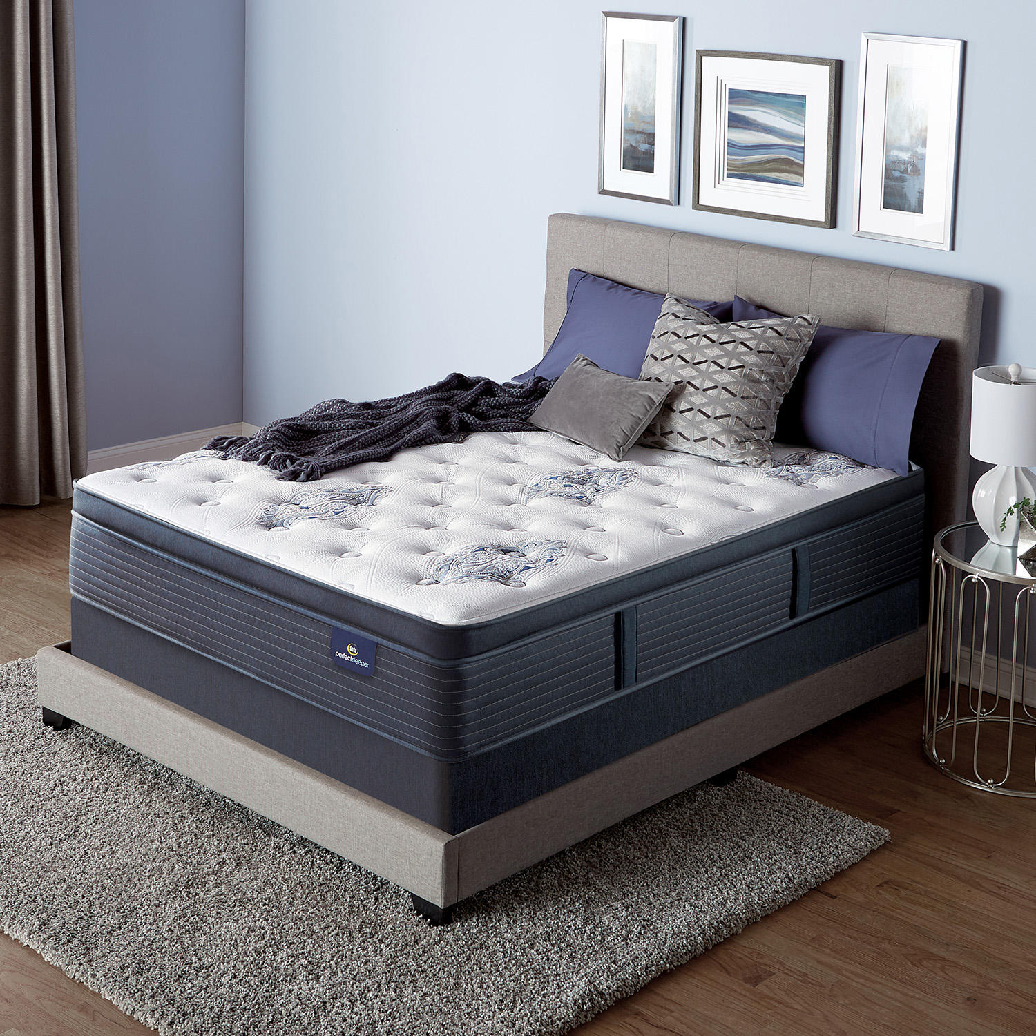 Serta Perfect Sleeper Baymist Cushion Firm Pillowtop King Mattress Set