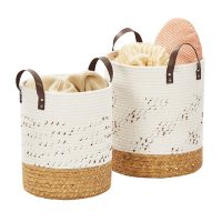 Closet Complete 2-Pc. Cotton & Grass Braided Basket Set