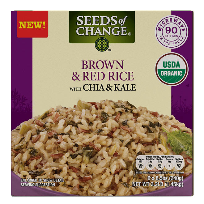Seeds of Change Brown and Red Rice, Chia and Kale (8.5 oz., 6 pk.)