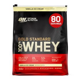 Optimum Nutrition, Gold Standard 100% Whey, Vanilla Ice Cream, 5.64 lbs.