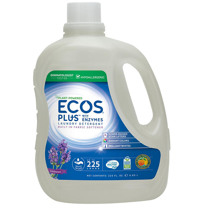 Ecos Plus Laundry Detergent With Enzymes (225 HE loads, 225 fl. oz.) 