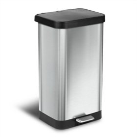 GLAD Anti-Microbial Odor Protection 20 Gallon Stainless Steel Step Trash Can 		