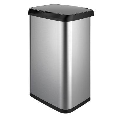 Glad 20 Gallon / 75.5 Liter Extra Capacity Stainless Steel Step Trash Can with CloroxTM Odor Protection, Pewter