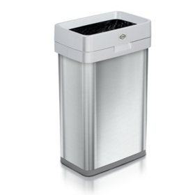 Clorox Slim Open Top Anti-Microbial Odor Protection 13 Gallon Stainless Steel Trash Can - Silver or Black		