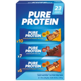 Pure Protein Bars Gluten Free, Chocolate Variety Pack 23 ct.