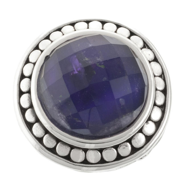 Faceted Amethyst Ring in Sterling Silver 