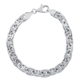 Italian Sterling Silver Mariner Chain Bracelet, 7.25” or 8.25”