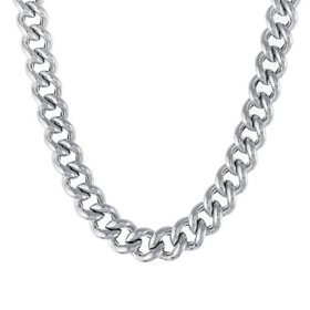 Italian Sterling Silver Oversized Curb Chain Necklace
