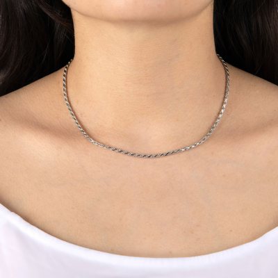 2.5 mm deals silver rope chain