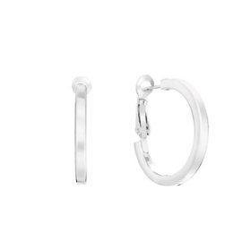 Square Tube Hoop Earrings in Sterling Silver