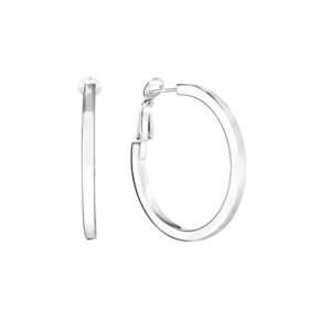 Square Tube Hoop Earrings in Sterling Silver