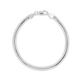 Oval Snake Chain Bracelet in Sterling Silver