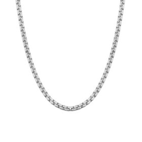 Oval Box Chain Necklace in Sterling Silver