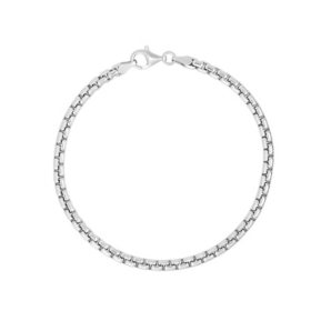 Oval Box Chain Bracelet in Sterling Silver