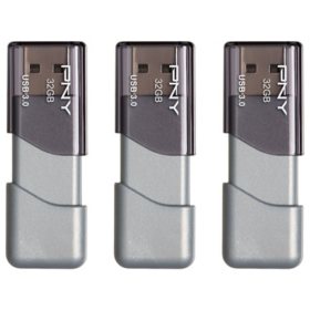 PNY 32GB Turbo Attaché 3 USB 3.0 Flash Drive (3 Pack)