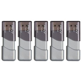 PNY 32GB Turbo Attaché 3 USB 3.0 Flash Drive, 5-Pack
