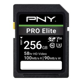 PNY  PRO Elite Class 10 U3 V30 SDXC Flash Memory Card (Select Capacity)