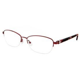 Bob Mackie Semi-Rimless Glasses, Red B113