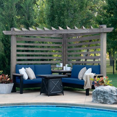 Backyard Discovery Cedar Cabana Pergola Lounger - Indigo - Sam's Club