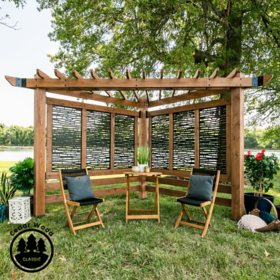 Backyard Discovery Verona Cedar Cabana Pergola  Light Brown