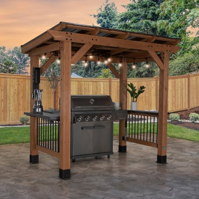 Abri pour BBQ Saxony XL de Backyard Discovery bois de cèdre toit